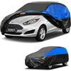 GunHyi Copriauto Gunhyi Impermeabile e Traspirante, Telo per Ford Fiesta, Copriauto Nero e Blu, Telo da Garage Completo per Proteggere Dalla Pioggia.