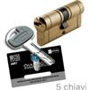 Mottura Cilindro europeo di sicurezza Champions C55 Platinum chiave/chiave frizionato 46/46 (92 mm) 5 chiavi Ottone