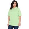 Ulla Popken - Polo da Donna Taglie Forti, in piqué, Colletto Polo, Bottoni in Velluto, Mezza Manica, Verde, 52/54 IT
