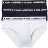 Karl Lagerfeld Uomo Logo Briefs Set (3 Pack) Black/White/Navy L