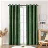 Sonive Tende Oscuranti 100%, Set di 2 con Oechietti, H250 x L145 cm, Tende di Velluto Termiche per Camera da Letto, Soggiorno Verde