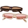 Urban Classics Occhiali da sole unisex (confezione da 2), marrone/marrone+bianco/rosa, Taglia unica