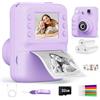 Yidoroye Fotocamera Istantanea Migliorata, 2.4" Schermo HD Macchina Fotografica Bambini, Foto & Video 1080p & Musica & 5 Giochi Riflessione & Scheda SD 32 GB (Viola)