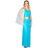 dressforfun Costume da donna - Regina greca Elena | Lungo abito regale con spacco sexy | Drappo in tulle applicato | Affascinante bordura dorata sotto il seno (XL | no. 300397)