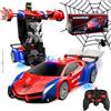 LTFIOON Macchina Telecomandata Spider, 2.4GHz Robot Trasformabile Spider RC Auto con Telecomando, 2 in 1 Macchina Polizia Giocattolo Bambini con Luce Lampeggiante, Auto Robot Trasformabile per Bambini