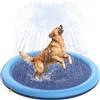 CNMTCCO Piscina per cani da 100 cm,tappetino gonfiabile pieghevole con spruzzatori, piscina per cani,tappetino gonfiabile rinforzato per giochi d'acqua,per l'estate in giardino, in spiaggia