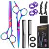 Lictin Ket Forbici Parrucchiere Professionali 13 PCS, Forbici per Capelli Dritte e Forbici per Sfoltire i Capelli in Acciaio Inox Ultra Affilato, Manico Ergonomico, Salone/Casa (Multicolore, 6.7)