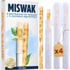 ORINKO® Siwak Naturale x4 con Custodia x4 - Spazzolino Ecologico per Denti - Miswak Africano per Pulizia, Sbiancamento e Igiene Orale - Bastoncini di Araak come Alternativa Sostenibile