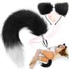 Accos Love Plug anale in acciaio inossidabile con coda di volpe argentata finta e orecchio, giocattolo sessuale con coda per giochi SM per adulti o cosplay (2)