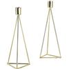 ECHTWERK Set di 2 candele moderne Big, edizione oro, design geometrico, portacandele votive per il soggiorno/sala da pranzo, decorazione per la tavola di nozze, 9,5 x 9,5 x 24,2 cm