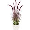 Flair Flower Erba artificiale a coda di volpe con vaso per piante artificiali, decorazione ornamentale con borchie