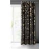 Eurofirany Tonia Tenda in velluto con motivo marmorizzato oro e occhielli, 1 pezzo, 140 x 250 cm, colore nero