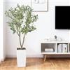GarveeHome 150 cm grande ulivo artificiale realistico, pianta artificiale per interni con olive, bianco vaso, ciottoli, multi ramo e fogliame, senza manutenzione, piante artificiali decorazioni per soggiorno