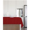 GEMITEX TOVAGLIA FELPATA PLUS 140X240 CERATA IN PVC DECORO POIS ROSSO MADE IN ITALY