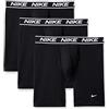 Nike all Day Micro Stretch Long Leg Boxer Brief Underwear (3-Pack) Corti, Nero/Nero/Nero, L (Pacco da 3) Uomo