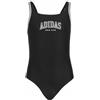 adidas Bambine e Ragazze Collegiate C-Back Swimsuit Kids Swimwear, Black/White, 9-10 Years
