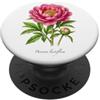 The Botany Bureau Illustrazione della pianta di peonia cinese Paeonia lactiflora PopSockets PopGrip Adesivo