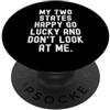 Introvert Mood i miei due stati felici sono fortunati e non mi guardano PopSockets PopGrip Adesivo