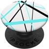 Abstract Line Gifts And Urban Geometry T Fresco Aqua-Green Linee Diagonali Accenti Neri PopSockets PopGrip Adesivo