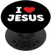 I Love Jesus Cool Religious Christian Ch Amo Gesù Bibbia Cristiana Cuore Gesù Cristo Credente Dio PopSockets PopGrip Adesivo