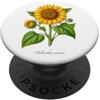 The Botany Bureau Illustrazione della pianta di girasole Helianthus annuus PopSockets PopGrip Adesivo
