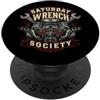 Jeff Hobrath Saturday Wrench Society V8 - Decorazione meccanica per garage PopSockets PopGrip Adesivo