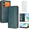 OUEAYIEN Cover per Honor 600 5G/600 Pro 5G Custodia a Libro con Vetro Temperato Ver
