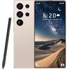 ULUCAN Smartphone S25 Ultra 5G, 16 GB di RAM, 1 TB di spazio di archiviazione, 7,3 HD 1440x3040 | Doppia fotocamera da 108 MP e 72 MP | Snapdragon 8 Gen 3 (10 core), batteria da 8000 mAh,Desert Gold-1TB