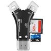 Pine shine Lettore di schede SD per iPhone/iPad/Android/Mac/computer/fotocamera, lettore di schede micro SD 4 in 1, visualizzatore di fotocamere da sentiero, lettore di schede di memoria portatile, adattatore