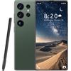 ULUCAN Smartphone S25 Ultra 5G, 16 GB di RAM, 1 TB di spazio di archiviazione, 7,3 HD 1440x3040 | Doppia fotocamera da 108 MP e 72 MP | Snapdragon 8 Gen 3 (10 core), batteria da 8000 mAh,Green-1TB