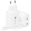 PhoneThrone Caricatore compatibile con Apple, Samsung, Xiaomi, Usb C 40W, 20W X 2