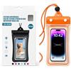 GUTEINTE Custodia Impermeabile Smartphone Marsupio Borsa Impermeabile IPX8, Schermo Touch, Cintura Regolabile, Tripla Protezione per Acquatici Pesca Vela Escursione (1, Arancione, 23x11cm)