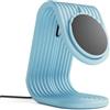 Ricreo Caricatore Wireless Magnetico 15W compatibile con MagSafe, Stand Supporto da Scrivania con Slot per Caricatore compatibile con Apple Watch, Ring Biadesivo Incluso, Design premium (Light blue)