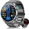 FOSMET Smartwatch Uomo con ECG/HRV/BMI/MET, 1.45 AMOLED Orologio Fitness con Micro-Check-Up/Temperatura/Frequenza Cardiaca/Pressione Sanguigna/SpO2/Sonno/123+ Sportive/5ATM/SOS/Chiamata, Android iOS, Nero