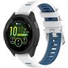 Yikamosi Compatibile con Garmin Forerunner 265S Cinturino per Donne e Uomini,Doppio colore Sgancio Rapido Silicone Chiusura in acciaio inossidabile Cinturino di Ricambio per Forerunner 265S,Bianco/Blu
