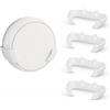 CreaTech Solutions Supporto da parete compatibile con TP-Link Deco BE23, BE25, BE3600, BE5000, WB7200, WB10800 e WB14400 (confezione da 4) - Mensola organizer per router WiFi 7 Mesh - Include viti e tasselli - ABS