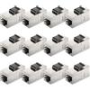 deleyCON Accoppiatore Keystone RJ45 CAT6A (Set da 12 Pezzi) - STP, 2x Presa RJ45, 10 Gbit/s, 500 MHz, Collegamento 1:1 - Argento
