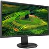 Philips 221B8LJEB Monitor, 22 LED, Full HD, HDMI, Display Port, DVI, VGA, Hub USB, 1ms, Regolabile in Altezza, Girevole, Pivot, Inclinabile, Casse Audio Integrate, Flicker Free, Vesa, Nero