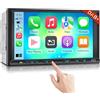 LEROAADZ Autoradio 2 Din con Wireless Carplay & Android Auto 7 Pollici Touchscreen Stereo Auto Radio DAB, Bluetooth