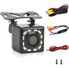 Byffoer Set di telecamere per retromarcia, 12 V, IP68, impermeabili, grandangolo, visione notturna chiara con 12 LED, per camper, camion, autobus, rimorchio, cavo da 6 m