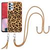 SNCLET Custodia per Samsung Galaxy A54 5G Telefono Custodia con Cordino TPU Edges PC Back Antiurto Anti Scratch Cover con Lanyard Collana Staccabile Protettiva Case per Samsung A54 5G,Leopard Motivo