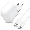Audiosystem Carica Batterie Ricarica Rapida da 45W per Google Pixel 7A / 7 Pro / 8/8 Pro / 9 / 9A / 9 Pro XL / 10/10 Pro XL Caricatore Con Cavo USB Type C/C 100cm Come Originale Bianco