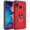 TiHen Custodia Samsung Galaxy A20E, Cover 360° Girevole Ring Armor Bumper TPU Case Magnetica Supporto Smartphone Silicone Custodie con Pellicola Protettiva per Samsung Galaxy A20E,Rosso