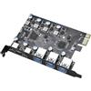 Behogan Scheda USB PCIe 5 porte Power Delivery, 2 x USB tipo C, 3 x USB tipo A, USB 3.0 5 Gbps PCI Express scheda di espansione PCI Express scheda USB per PC desktop