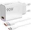 SELURK Caricatore Rapido Turbo 90W con Cavo USB C 1M 6A per Mi 15, 14 Ultra, POCO F6, X7 Pro, F7 Pro, Rmi Note 14, Adattatore di Ricarica Veloce Type-C Compatibile con Tutti i Dispositivi USB-C