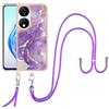 SNCLET Bumper Cover per Honor X7b Custodia con Collana Regolabile Crossbody Cover con Lanyard Collana Antiurto Anti Scratch TPU Edges Necklace Custodia per Honor X7b Silicone Case,Viola D'oro1