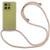 betterfon Custodia compatibile con Motorola Moto G86 5G | collana per smartphone con cinturino | Custodia con cordino da appendere | beige/marrone