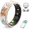 UouNeaCo Anello intelligente vintage con monitoraggio della frequenza cardiaca e del sonno, tracker di fitness, anello collegato contatore passi, impermeabile IP68, batteria 7 giorni, ricarica magnetica (7)