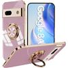RonRun Cover per Google Pixel 8A, Custodia con 360° Ring Kickstand, Morbido Silicone TPU Protettivo Ultra Slim Cover, Viola
