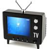 Elyebxj Mini TV retrò, piccola TV portatile vintage con display IPS HD, memoria da 8 GB e ricarica di tipo C per decorazioni in miniatura e per casa ufficio, nero